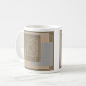 Abstract modern geometrisch patroon koffiemok (Voorkant links)