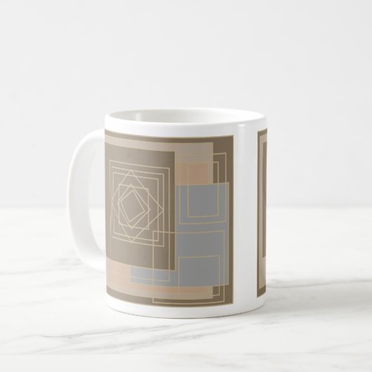 Abstract modern geometrisch patroon koffiemok (Voorkant links)