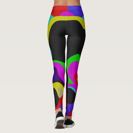 Abstract modern geometrisch patroon leggings (Achterkant)