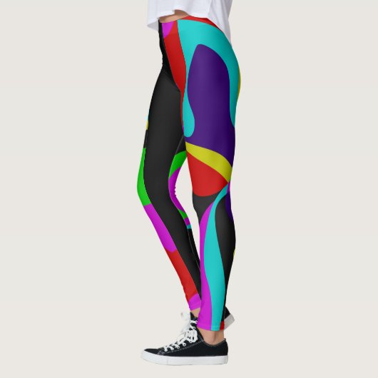 Abstract modern geometrisch patroon leggings (Links)