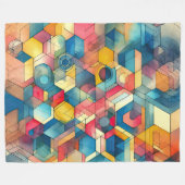 Abstract modern geometrisch schilderij fleece deken (Voorkant (Horizontaal))