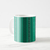 Abstract modern geometrisch siermotief retro patch koffiemok (Voorkant links)