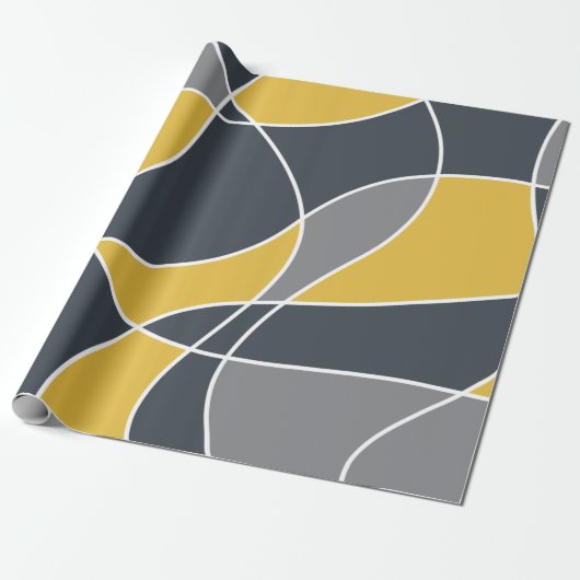Abstract, modern, geometrisch, trendpatroon cadeaupapier (Uitgerold)