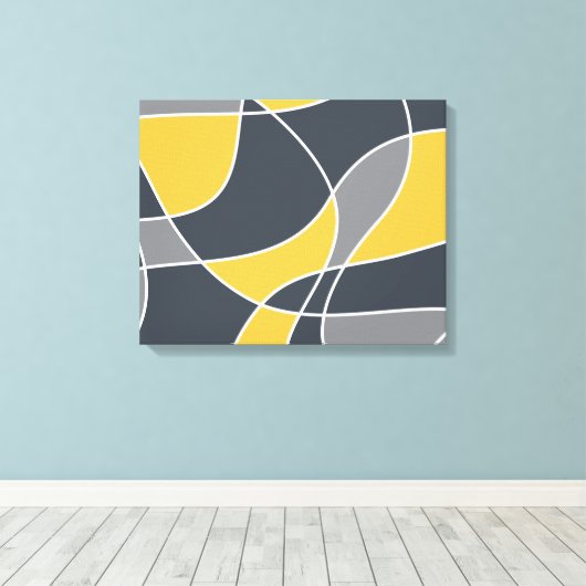 Abstract, modern, geometrisch, trendpatroon canvas afdruk (Insitu (Houten vloer))