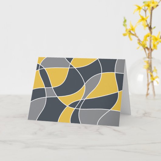 Abstract, modern, geometrisch, trendpatroon kaart (Gele Bloem)