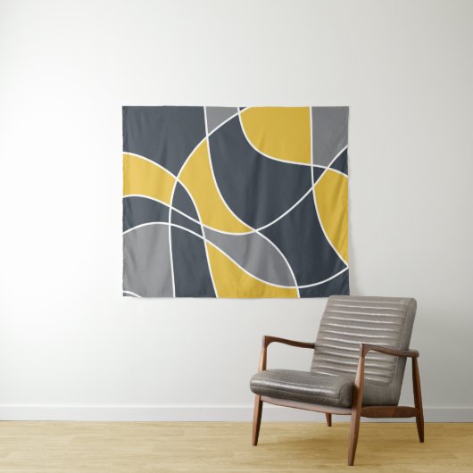 Abstract, modern, geometrisch, trendpatroon wandkleed (In Situ (horizontaal))
