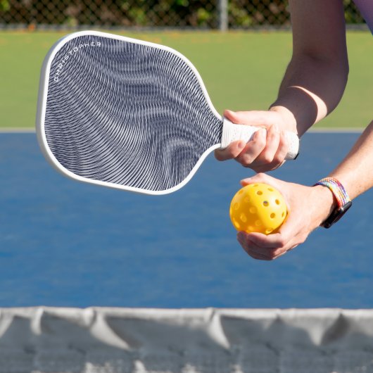 Abstract Modern Gesmolten Zilver Moiré Effect Stre Pickleball Paddle (Insitu)