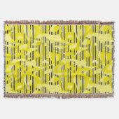 Abstract modern gestreept geel zwart dec deken (Voorkant)