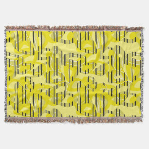 Abstract modern gestreept geel zwart dec deken