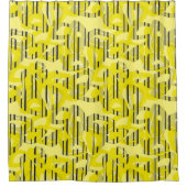 Abstract modern gestreept geel zwart dec douchegordijn (Voorkant)