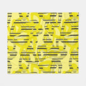 Abstract modern gestreept geel zwart dec fleece deken (Voorkant (Horizontaal))