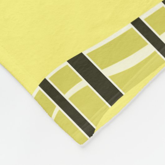 Abstract modern gestreept geel zwart dec fleece deken (Hoek)