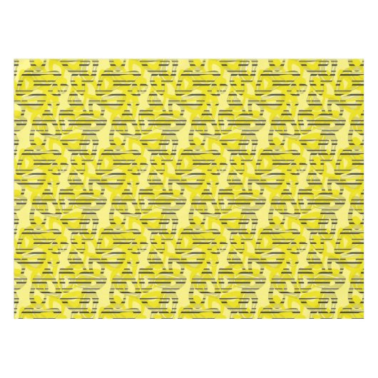 Abstract modern gestreept geel zwart dec tafelkleed (Voorkant (Horizontaal))