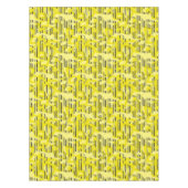 Abstract modern gestreept geel zwart dec tafelkleed (Voorkant)