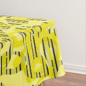 Abstract modern gestreept geel zwart dec tafelkleed (Voorbeeld)
