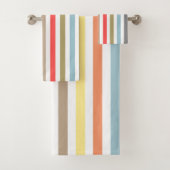 Abstract modern gestript gestreepte koraal o bad handdoek (Insitu)