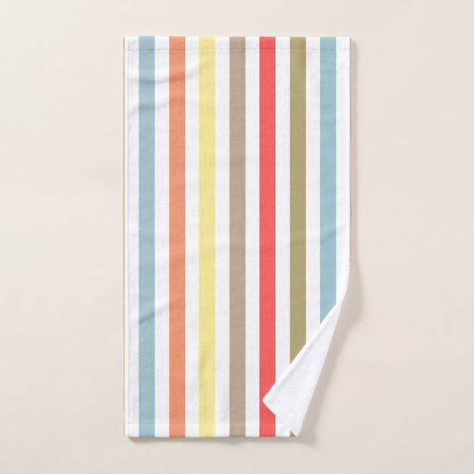 Abstract modern gestript gestreepte koraal o bad handdoek (Handdoek)