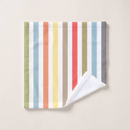 Abstract modern gestript gestreepte koraal o bad handdoek (Wasdoekje)