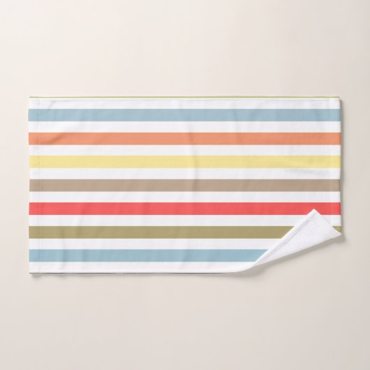 Abstract modern gestript gestreepte koraal o bad handdoek (Handdoek)