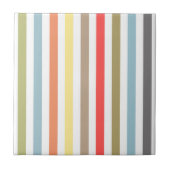 Abstract modern gestript gestreepte koraal o tegeltje (Voorkant)
