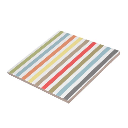 Abstract modern gestript gestreepte koraal o tegeltje (Zijkant)