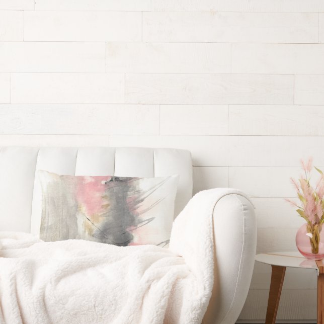 Abstract modern geverfd kunstroze goud kussen (Bank)