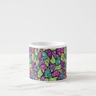 Abstract modern glas mozaïek tegelpatroon helder c espresso kop