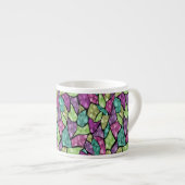 Abstract modern glas mozaïek tegelpatroon helder c espresso kop (Voorkant rechts)
