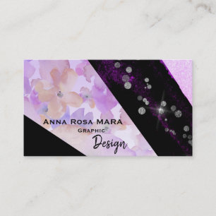 *~* Abstract Modern Glitter Geometrische Bloemen Z Visitekaartje