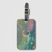 Abstract modern glitter vloeibaar Initiaal Bagagelabel (Voorkant (verticaal))