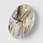 Abstract, modern Gold Pink Ronde Klok (Hoek)