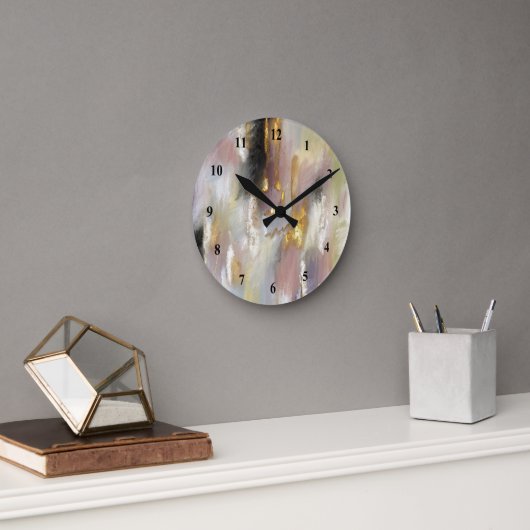 Abstract, modern Gold Pink Ronde Klok (Kantoor)