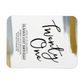 Abstract Modern Goud 21e Verjaardagsuitnodiging Magneet (Horizontaal)
