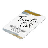 Abstract Modern Goud 21e Verjaardagsuitnodiging Magneet (Linkerzijde)