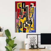Abstract Modern Jazz Wall Art Poster (Thuiskantoor)