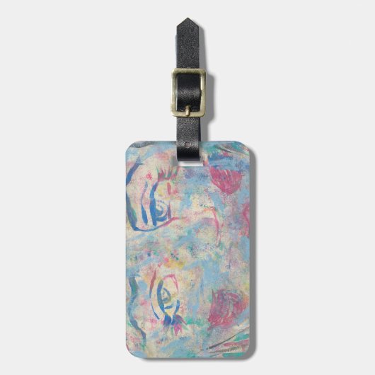 Abstract modern kleurrijk "Fancy" Bagagelabel (Voorkant verticaal)