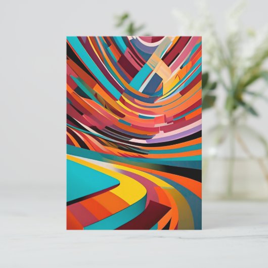 Abstract modern kleurrijk, helder patroongebold st bedankkaart (Staand voorkant)