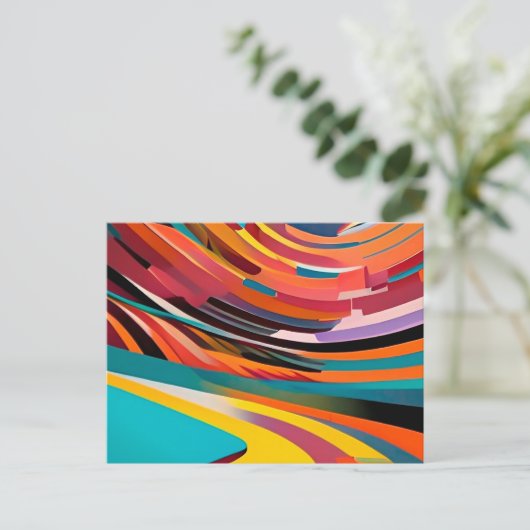 Abstract modern kleurrijk, helder patroongebold st briefkaart (Staand voorkant)