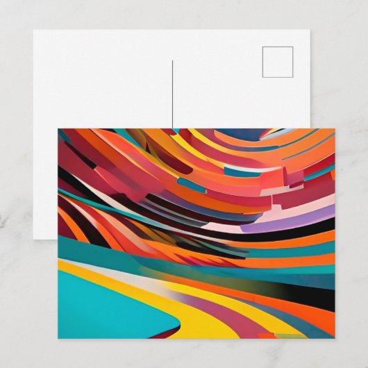 Abstract modern kleurrijk, helder patroongebold st briefkaart (Voorkant / Achterkant)