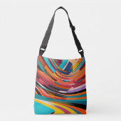 Abstract modern kleurrijk, helder patroongebold st crossbody tas (Voorkant)