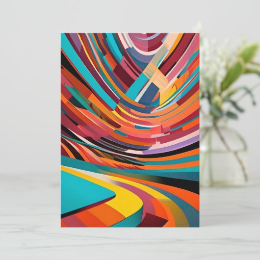 Abstract modern kleurrijk, helder patroongebold st feestdagenkaart (Staand voorkant)