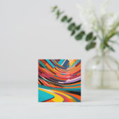 Abstract modern kleurrijk, helder patroongebold st vierkante visitekaartje (Staand voorkant)