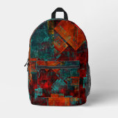 Abstract Modern Kleurrijk Koel Artistiek Patroon Bedrukte Rugzak (Voorkant)