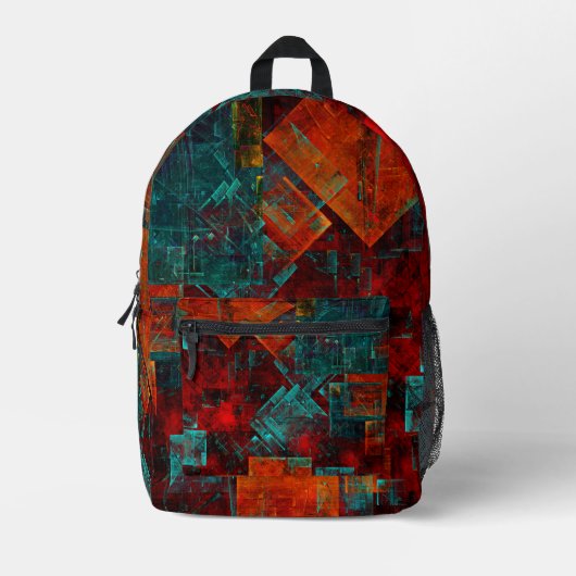 Abstract Modern Kleurrijk Koel Artistiek Patroon Bedrukte Rugzak (Voorkant)