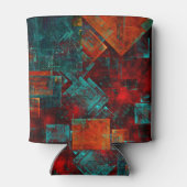 Abstract Modern Kleurrijk Koel Artistiek Patroon Blikjeskoeler (Achterkant)