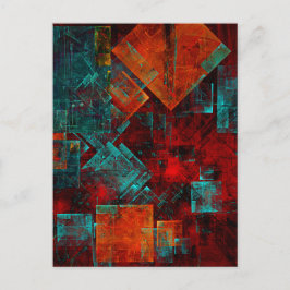 Abstract Modern Kleurrijk Koel Artistiek Patroon Briefkaart