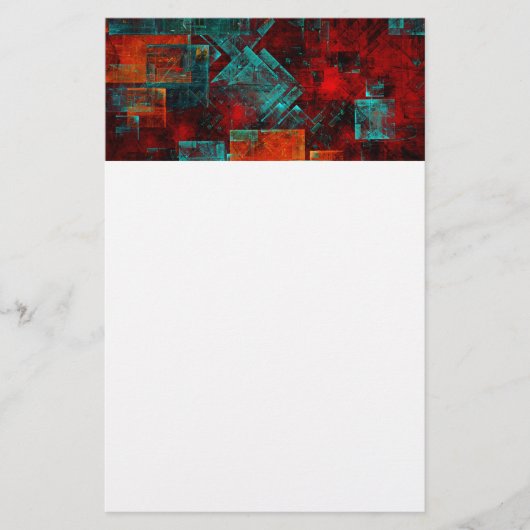 Abstract Modern Kleurrijk Koel Artistiek Patroon Briefpapier (Voorkant)