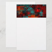 Abstract Modern Kleurrijk Koel Artistiek Patroon Briefpapier (Voorkant / Achterkant)