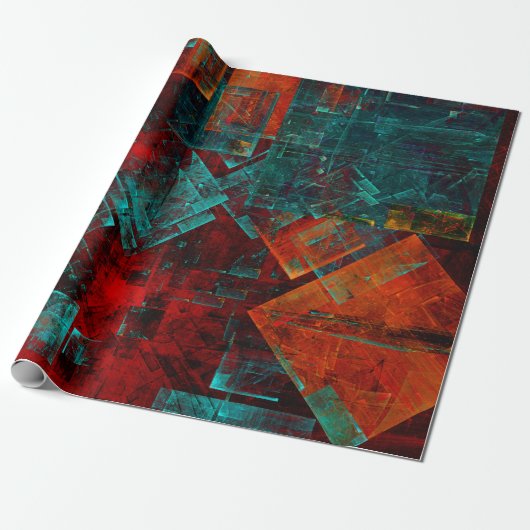 Abstract Modern Kleurrijk Koel Artistiek Patroon Cadeaupapier (Uitgerold)