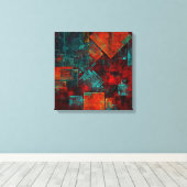 Abstract Modern Kleurrijk Koel Artistiek Patroon Canvas Afdruk (Insitu (Houten vloer))